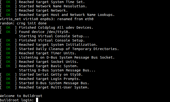 Buildroot boot screen