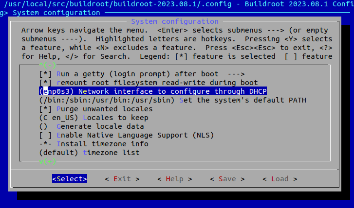 Select DHCP interface