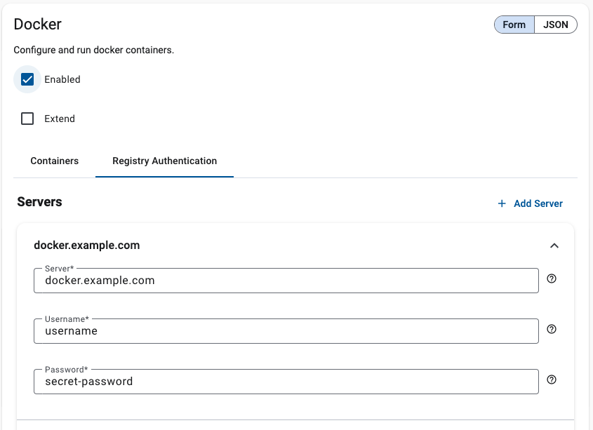 Configuration Docker Registry