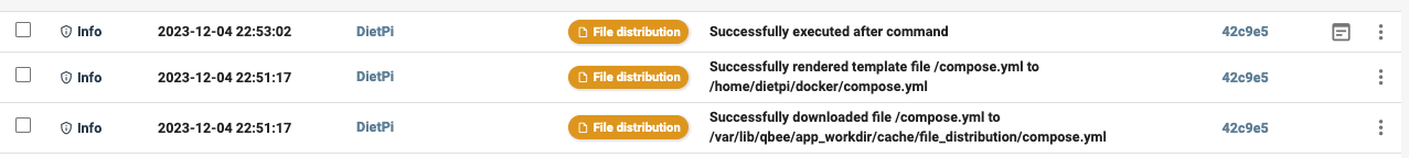 qbee-agent logs - successful run