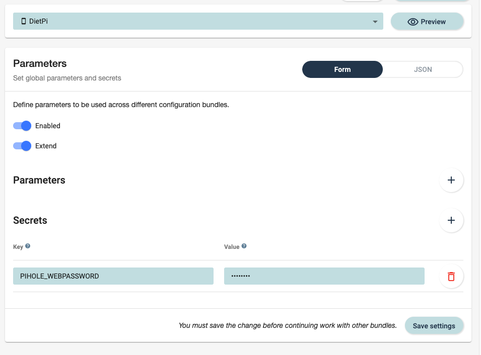 Setting the Pi-hole webpassword via secrets