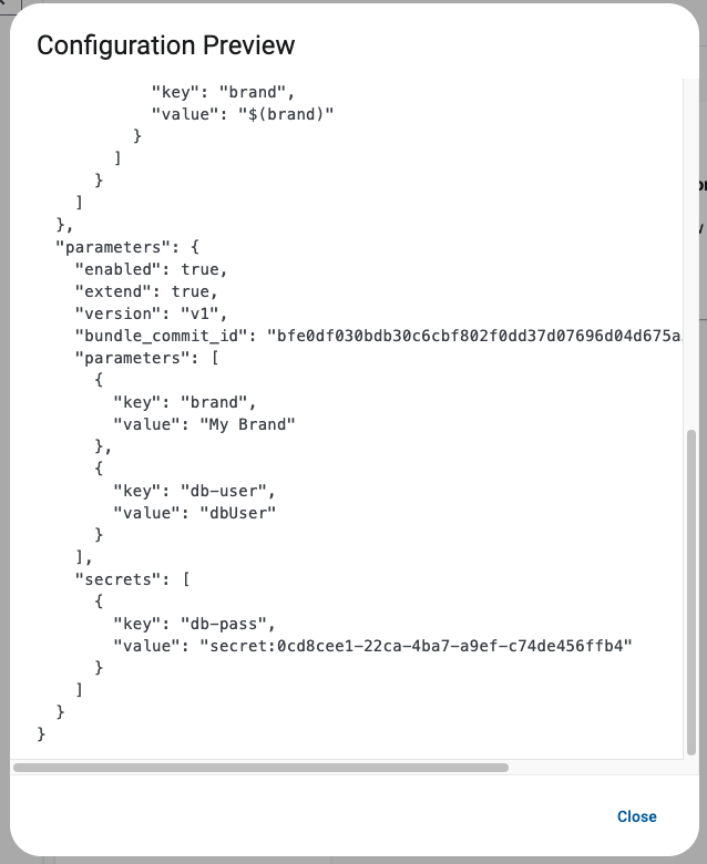 qbee secrets are not shown in the configuration