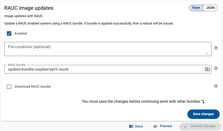 Update RPI5 firmware image with RAUC
