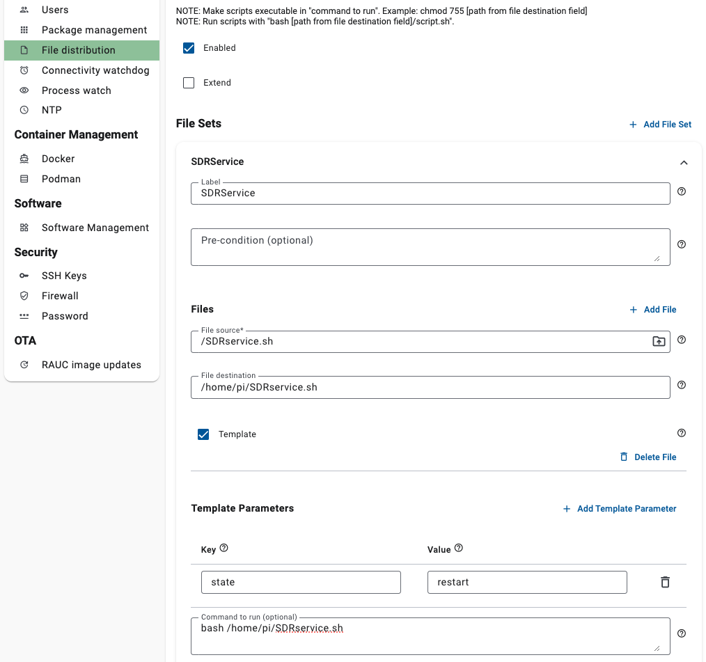 SDRconnect templating